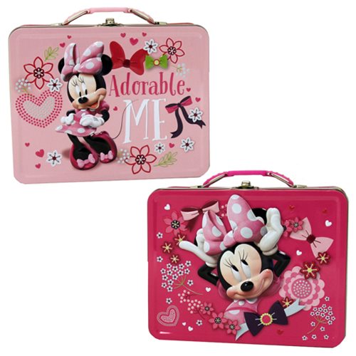 Minnie Mouse Large Carry All Embossed Tin Lunch Box Set